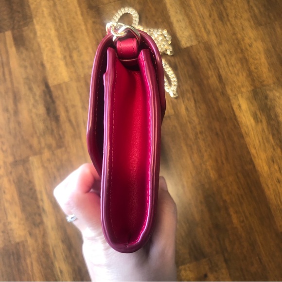 NEW $895 CHLOÉ Aby Long Leather Wallet on a Chain in Crimson Pink! - Picture 10 of 16